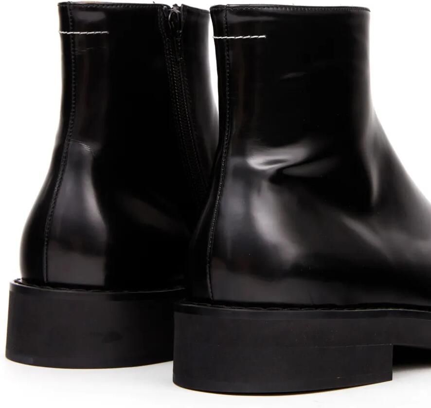 MM6 Maison Margiela Trunk leren enkellaarzen Zwart - Foto 2