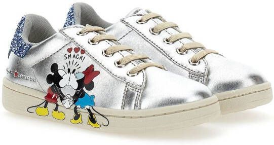 Moa Kids Mickey + Minnie sneakers met glitter Zilver