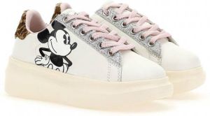 Moa Kids Mickey sneakers met plateauzool Wit