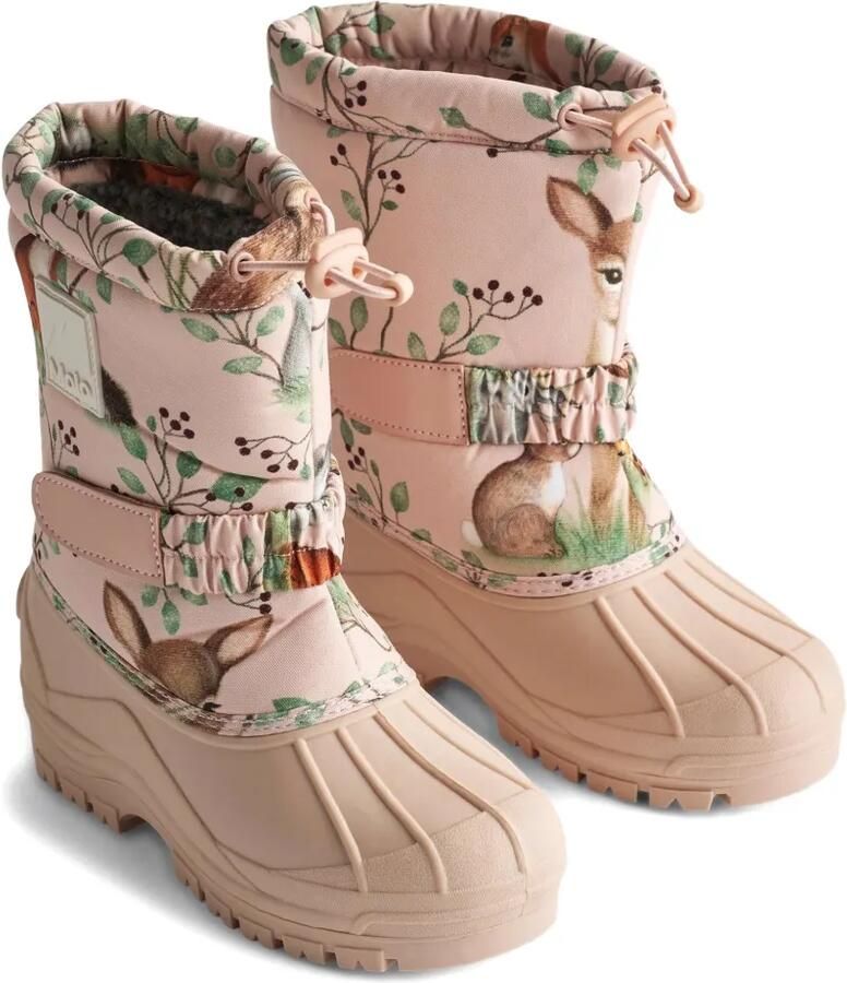 Molo Laarzen met klittenband en dierenprint Roze