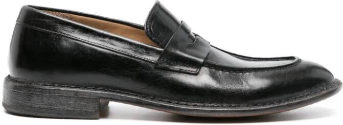 Moma Leren penny loafers Zwart