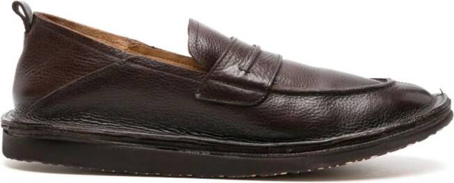 Moma Loafers van bewerkt leer Bruin