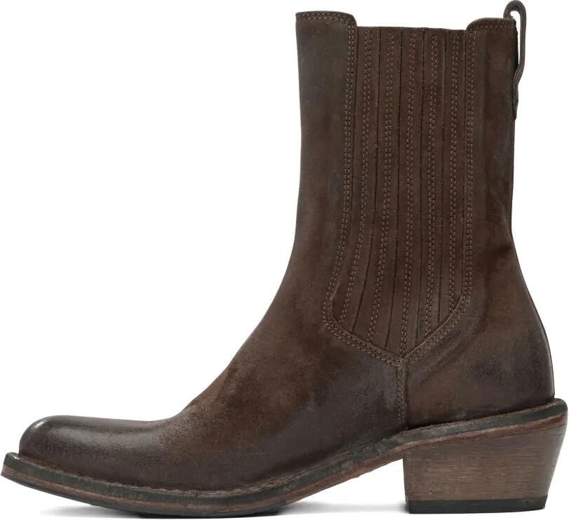 Moma Leren laarzen met Western-stijl en elastisch vlak Bruin - Foto 5