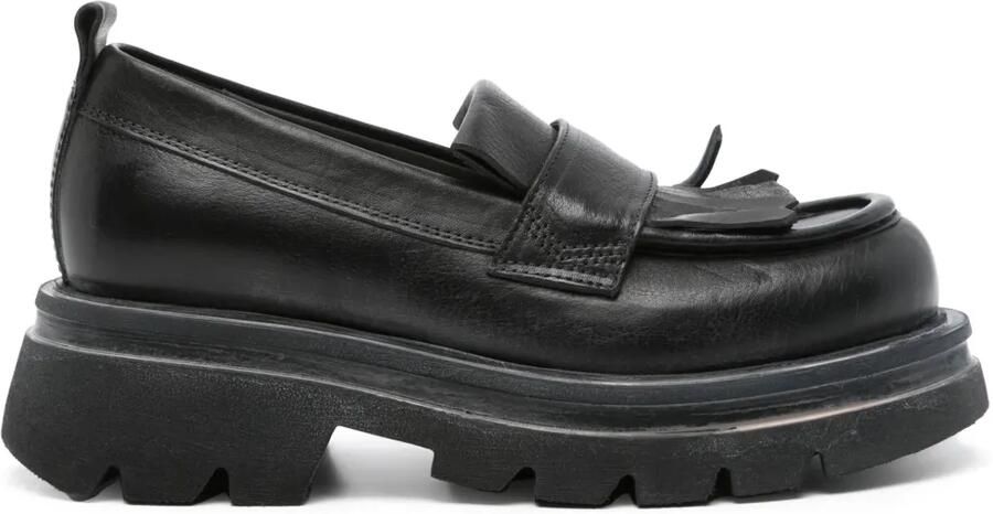 Moma Loafers met franje Zwart