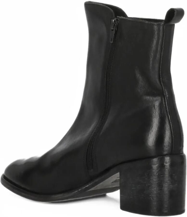 Moma side-zip leather ankle boots Zwart - Foto 3