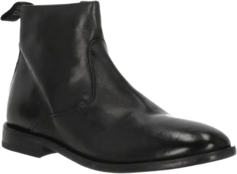 Moma side-zip leather boots Zwart
