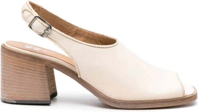 Moma Slingback sandalen met vierkante neus Beige