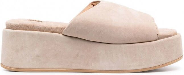 Moma Slippers met open neus Beige