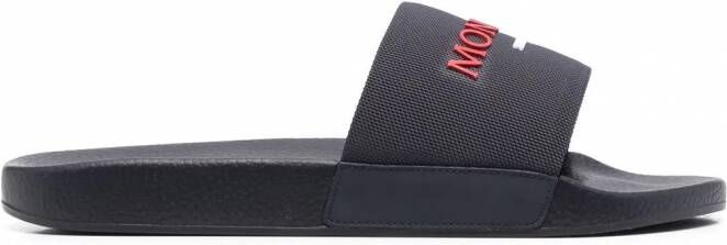 Moncler Bastile rubberen slippers Blauw