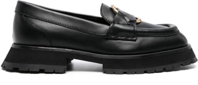 Moncler Bell leren loafers Zwart