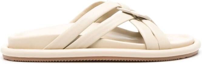 Moncler Bell slippers met geweven bandjes Beige