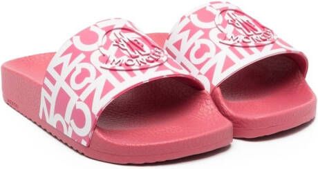 Moncler Enfant Slippers met open neus Roze