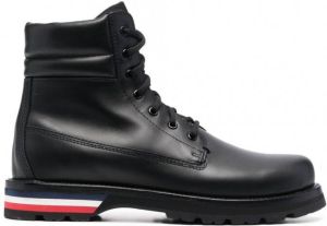Moncler Leren veterlaarzen Zwart