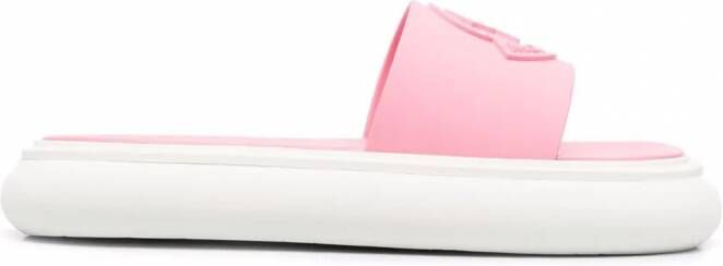 Moncler Jeanne slippers met logo-reliëf Roze