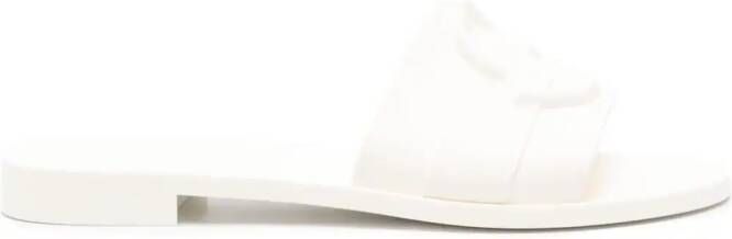 Moncler Mon slippers met logo-applicatie Beige