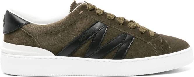 Moncler Monaco M suède sneakers Groen