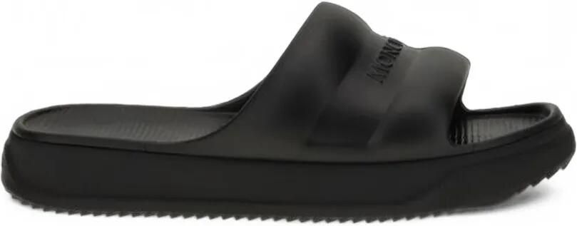 Moncler Altive logo-embossed platform slides Zwart