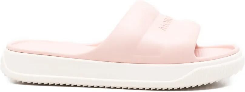 Moncler Altive slippers met logo-reliëf Roze