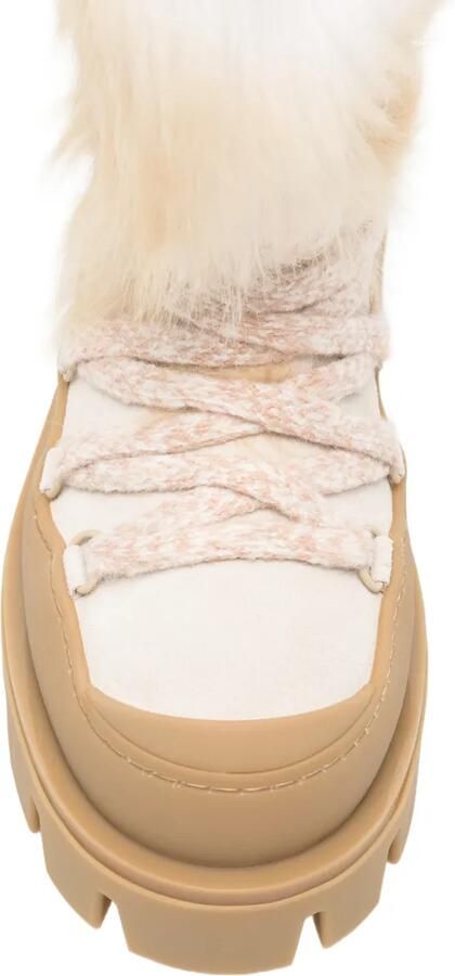 Moncler fur-trim lace-up boots Beige - Foto 3