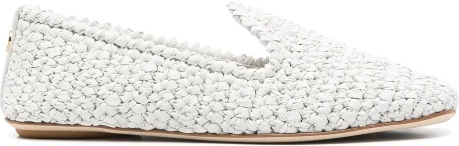 Moncler Geweven slippers Wit