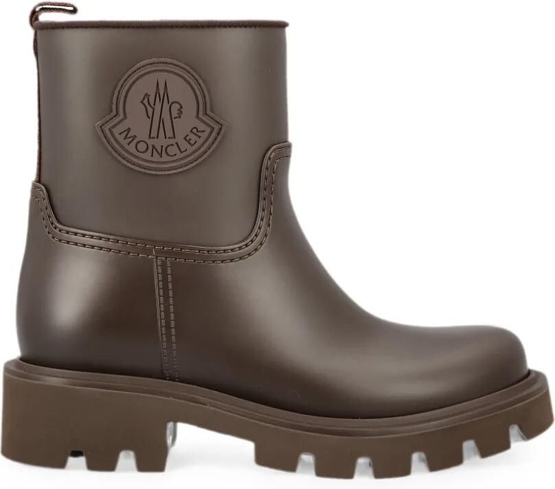 Moncler Kickstream enkellaarzen met logo-patch Bruin