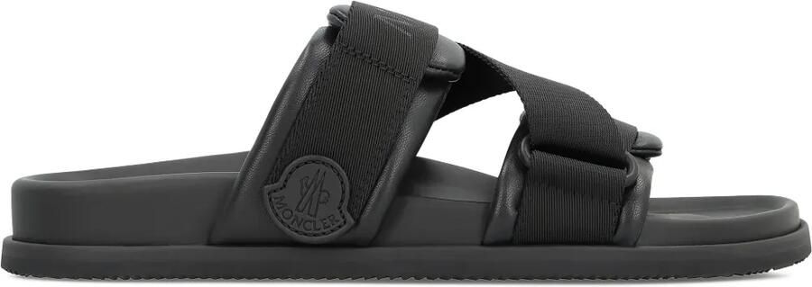 Moncler Mon Summer leren sandalen met dubbele bandjes Zwart