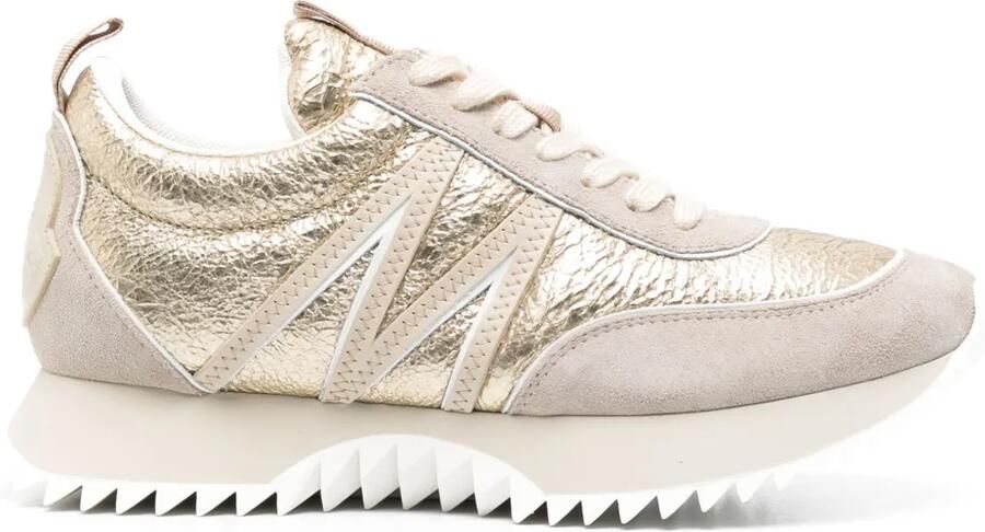 Moncler Pacey leren sneakers Goud