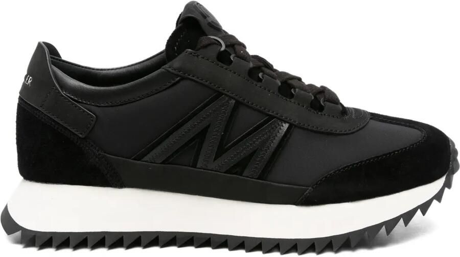Moncler Pacey2 sneakers met geribbelde zool en suède vlakken Zwart