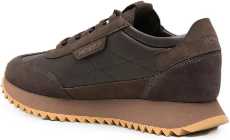 Moncler Pacey2 suède en nubuck sneakers Bruin