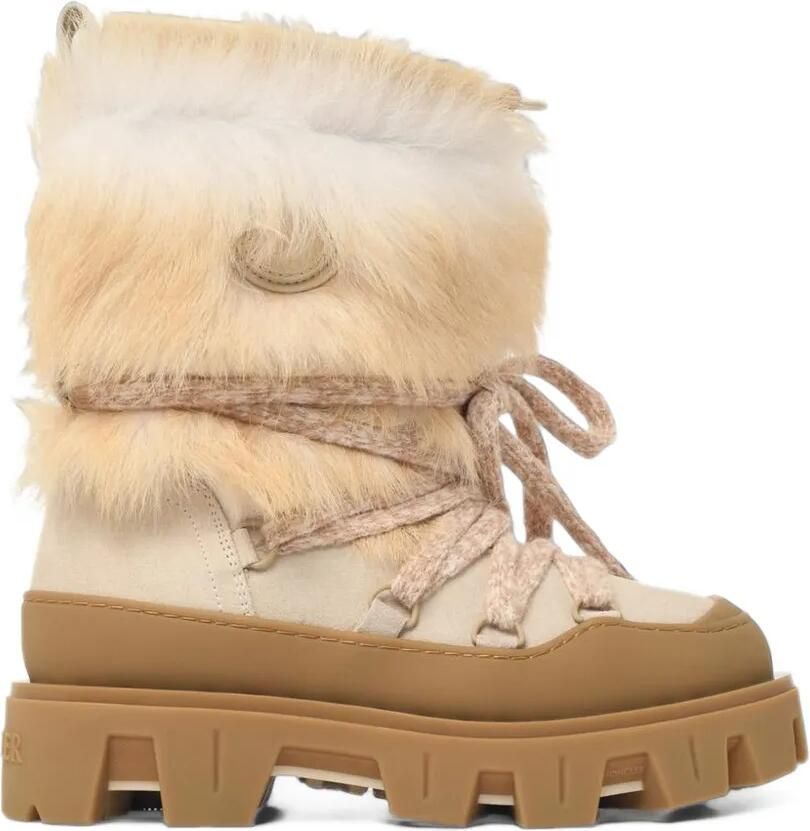 Moncler Peak Apres faux-fur suede boots Beige