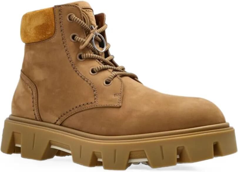 Moncler Peak City laarzen met chunky zool en suède vlakken Beige