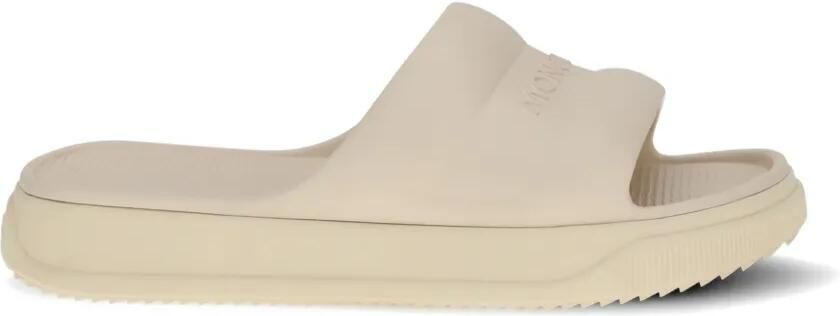 Moncler Slippers met logo-reliëf Beige
