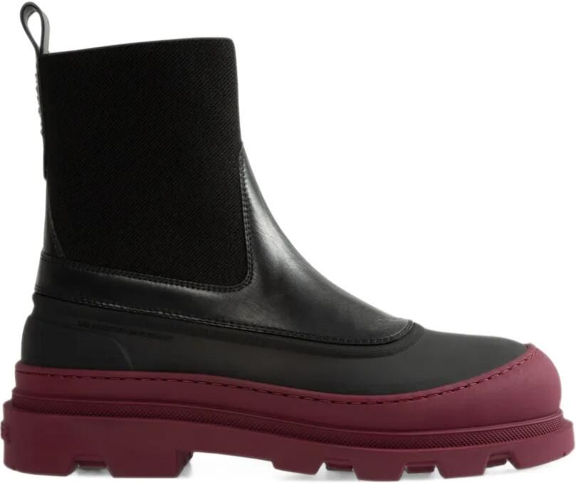 Moncler Vera Edge leather ankle boots Zwart