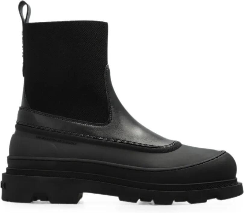 Moncler Vera Edge leren enkellaarzen Zwart