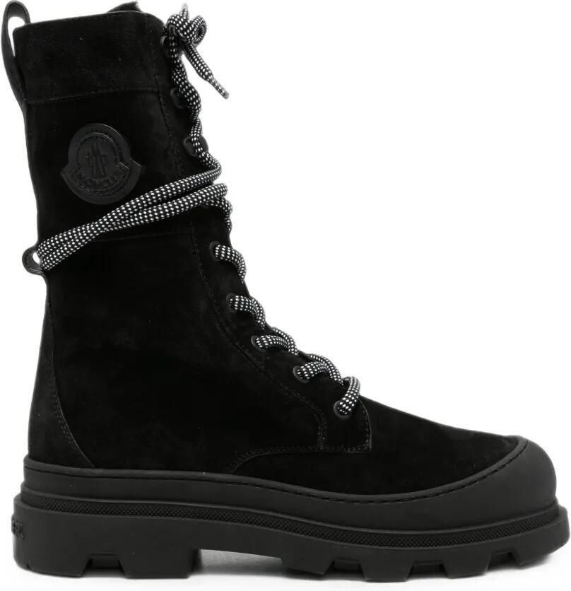 Moncler Vera High suède veterlaarzen Zwart
