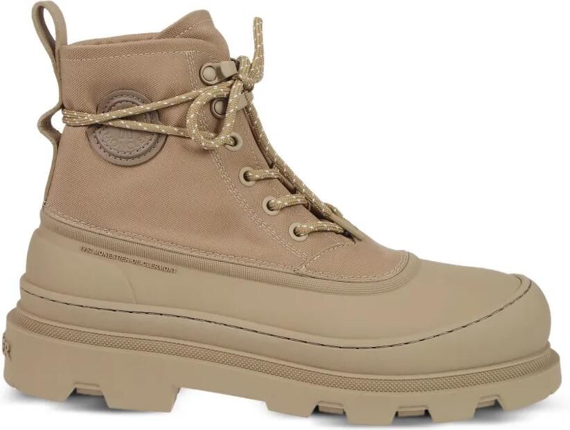 Moncler Vera Sheal veterlaarzen met logo-patch Beige