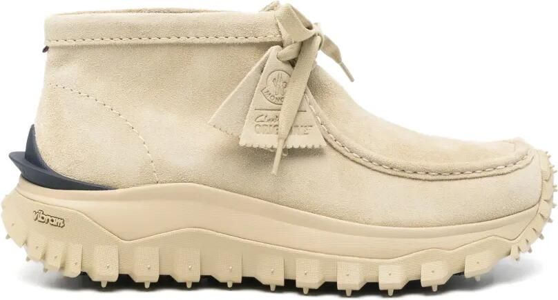 Moncler x Clarks Originals suede boots Beige