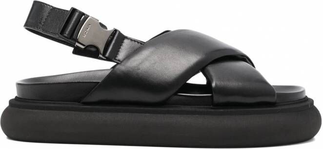 Moncler Sandalen met gekruist bandje Zwart