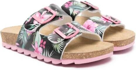 Monnalisa Badslippers met bloemenprint Roze