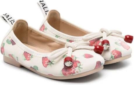 Monnalisa Ballerina's met kersenprint Beige