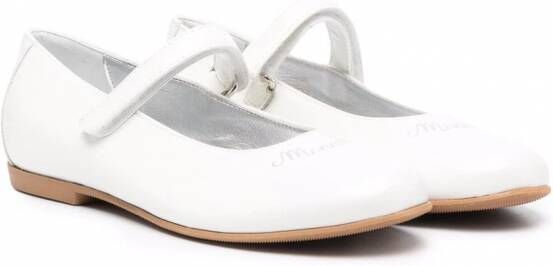 Monnalisa Ballerina's met logoprint Wit