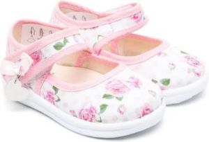 Monnalisa Ballerina's pumps met bloemenprint Roze