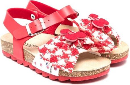 Monnalisa Sandalen met pied-de-poule print Rood