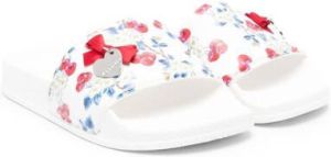 Monnalisa Slippers met kersenprint Wit