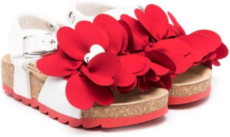 Monnalisa Chunky sandalen met bloe applicatie Rood