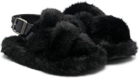 Monnalisa Emilia slingback sandalen met open neus Zwart