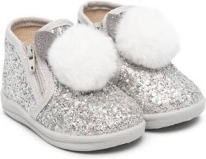 Monnalisa Enkellaarzen met glitter Zilver