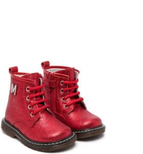 Monnalisa Enkellaarzen met monogram Rood