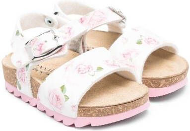 Monnalisa Sandalen met bloe print Wit