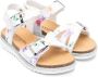 Monnalisa Sandalen met bloe print Wit - Thumbnail 1